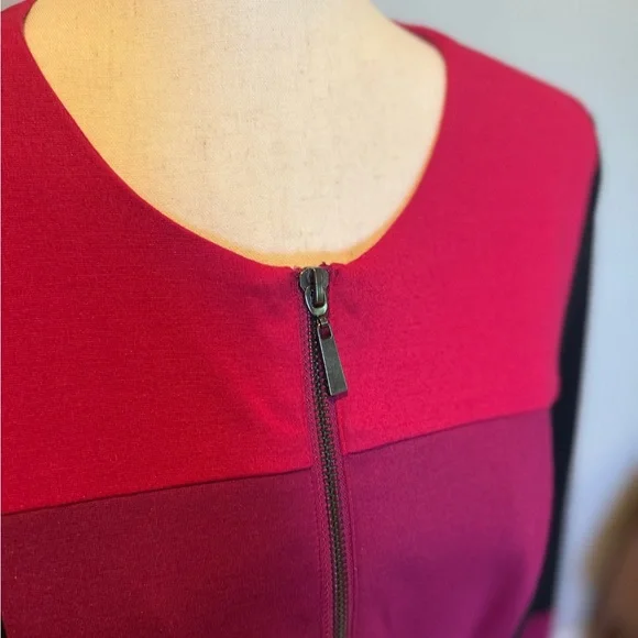 Ruby Rd. Zip Front Colorblock Blazer Size 14 Petite - Picture 4 of 6